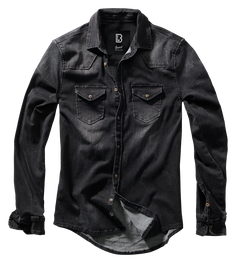 Brandit Riley Denim-Hemd, schwarz