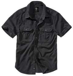 Brandit Vintage Herren-Kurzarmhemd 1/2, schwarz