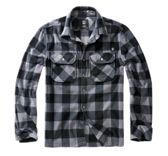 Brandit Jeff Fleece Langarmshirt, schwarz/grau
