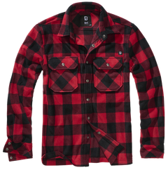 Brandit Jeff Fleece langarmshirt, rot/schwarz