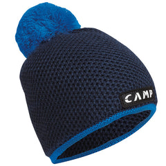 CAMP Merino Wool Knit Beanie Bob, Navy Blue / Light Blue