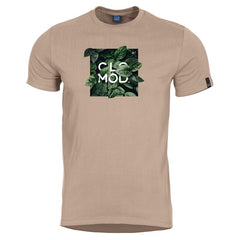 CloMod kurz T-Shirt Leaves, khaki