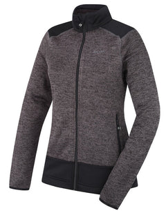 HUSKY Alan Damen Fleece-Pullover mit Reißverschluss, schwarz