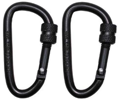 MFH Karabiner mit Schraubverschluss 2er Pack, schwarz, 60x6mm