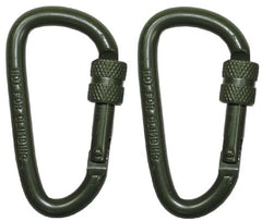 MFH Karabiner mit Schraubverschluss 2er Pack 60x6mm, olive