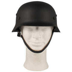 MFH Metallhelm WW II mit Lederausstattung, schwarz