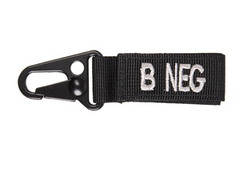 WARAGOD Schlüsselanhänger mit Blutgruppe B- negativ, schwarz