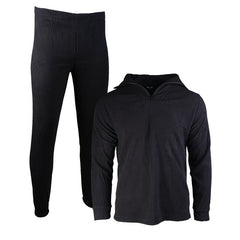 Mil-Tec Thermofleece Unterwäsche mit Reißverschluss, schwarz