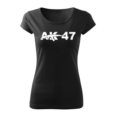 DRAGOWA Damen-Kurzarm-T-Shirt AK-47 150 g/m², schwarz