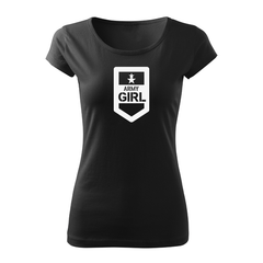 DRAGOWA Damen-Kurzarm-T-Shirt army girl 150 g/m², schwarz
