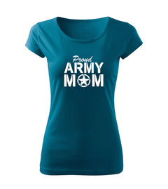 DRAGOWA γυναικείο μπλουζάκι army mom 150 g/m², μπλε πετρόλ