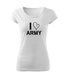 DRAGOWA Damen-T-Shirt I love army 150 g/m², weiß