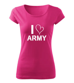 DRAGOWA Damen-T-Shirt I love army 150 g/m², rosa