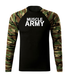 DRAGOWA Fit-T Langarmshirt muscle army 160 g/m², woodland