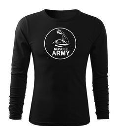 DRAGOWA Fit-T Langarmshirt muscle army biceps 160 g/m², schwarz
