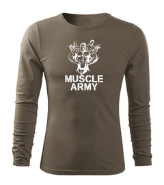 DRAGOWA Fit-T Langarmshirt muscle army team 160 g/m², oliv