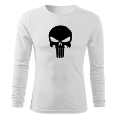 DRAGOWA Fit-T Langarmshirt Punisher 160 g/m², weiß