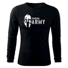 DRAGOWA Fit-T Langarmshirt Spartan army 160 g/m², schwarz
