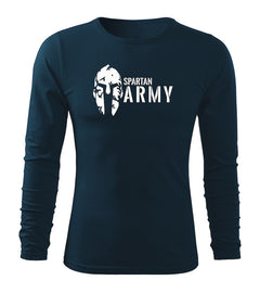 DRAGOWA Fit-T Langarmshirt Spartan army 160 g/m², dunkelblau