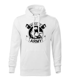 DRAGOWA Herren-Kapuzenpullover muscle army original 320 g/m², weiß