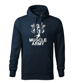 DRAGOWA Herren-Kapuzenpullover muscle army team 320 g/m², dunkelblau