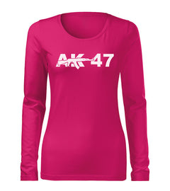 DRAGOWA Slim Damen-Langarmshirt AK-47 160 g/m², rosa