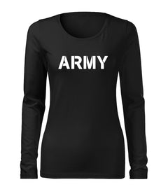 DRAGOWA Slim Damen-Langarmshirt army 160 g/m², schwarz