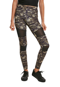 Urban Classics Tech Mesh Damen-Leggings, wood digital camo