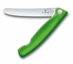 Victorinox Swiss Classic Klappmesser für Obst und Gemüse Wellenschliff, grün