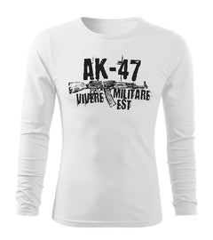 DRAGOWA Fit-T Langarmshirt Seneca AK-47 160 g/m², weiß