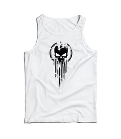 DRAGOWA Herren-Tanktop skull 160 g/m², weiß