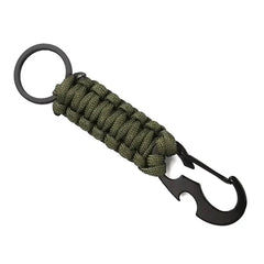 WARAGOD Sanya Paracord Survival Multifunktions-Schlüsselanhänger 4 in 1, grün