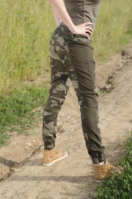 O&T Garment Παντελόνι γυναικείο denim με χαμηλό καβάλημα, woodland