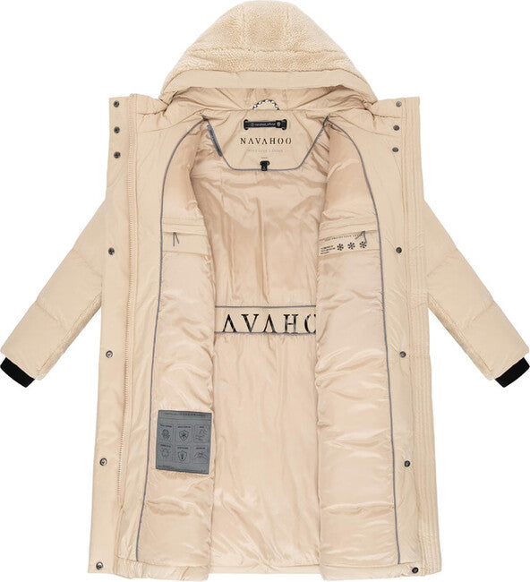 Navahoo Funkelteddy14 damen Winterjacke, beige