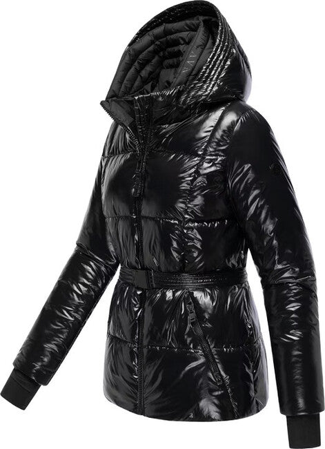 Navahoo EISGLANZ damen Winterjacke mit Kapuze, schwarz