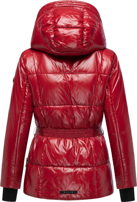 Navahoo EISGLANZ damen Winterjacke mit Kapuze, dunkelrot