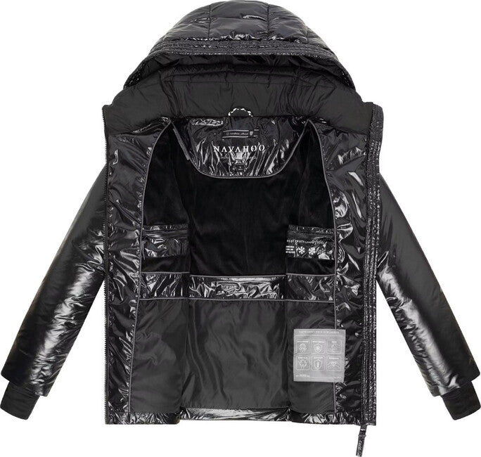 Navahoo EISGLANZ damen Winterjacke mit Kapuze, schwarz