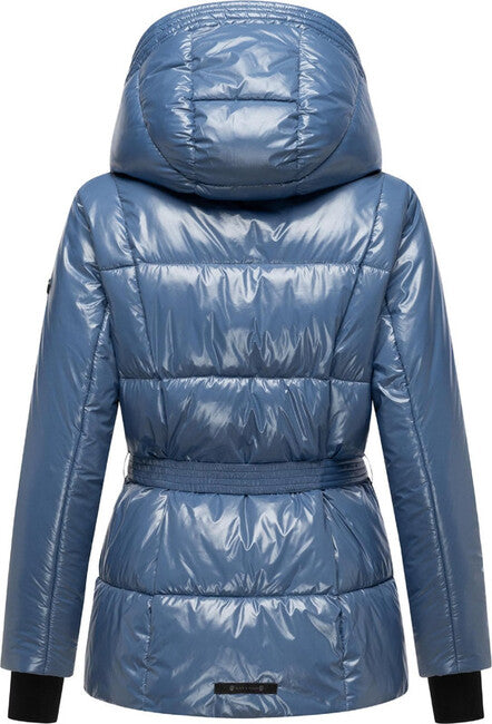 Navahoo EISGLANZ damen Winterjacke mit Kapuze, dusty blue