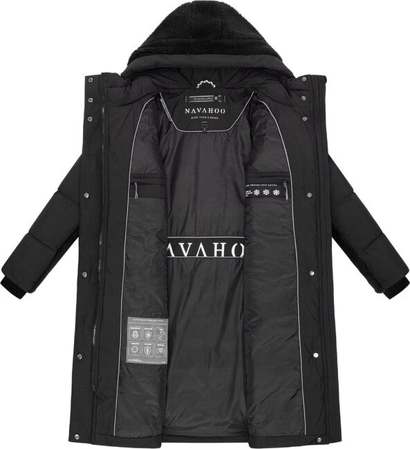 Navahoo Funkelteddy14 damen Winterjacke, schwarz