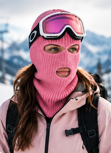 WARAGOD Isvik balaclava with 3 holes, light pink