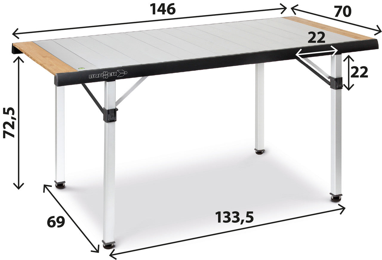 Brunner Kempingový stôl Quadra Tropic Adjustar 6