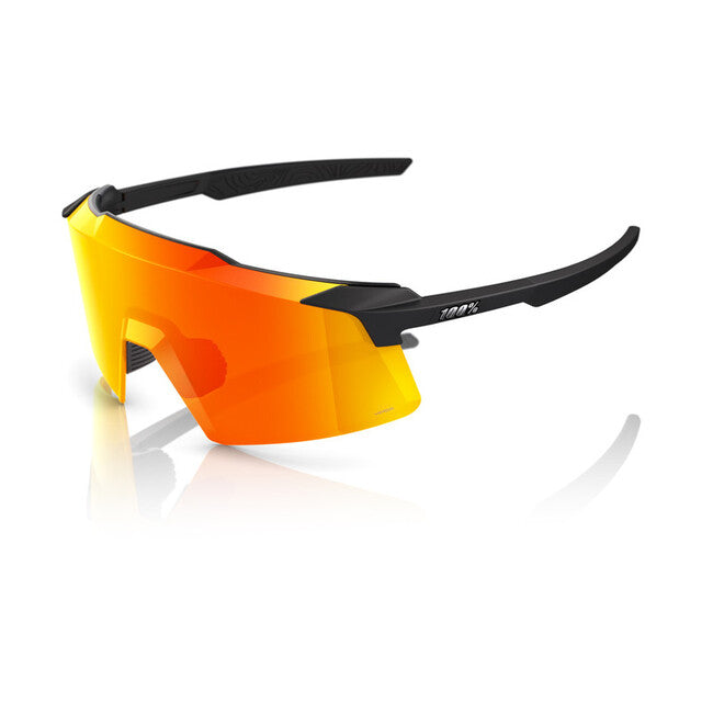 100% Sonnenbrille Aerocraft, Soft Tact Black - HiPER Red Multilayer Mirror
