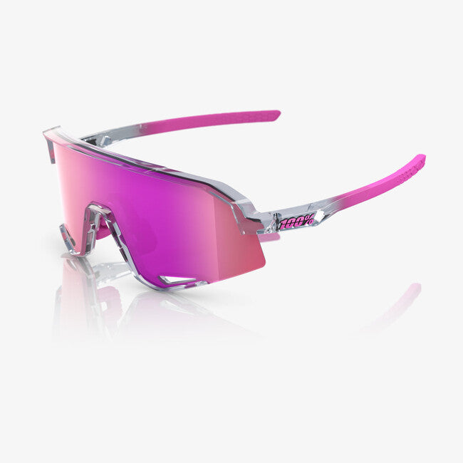 100% Sonnenbrille Slendale, Polished Translucent Grey - Purple Multilayer Mirror