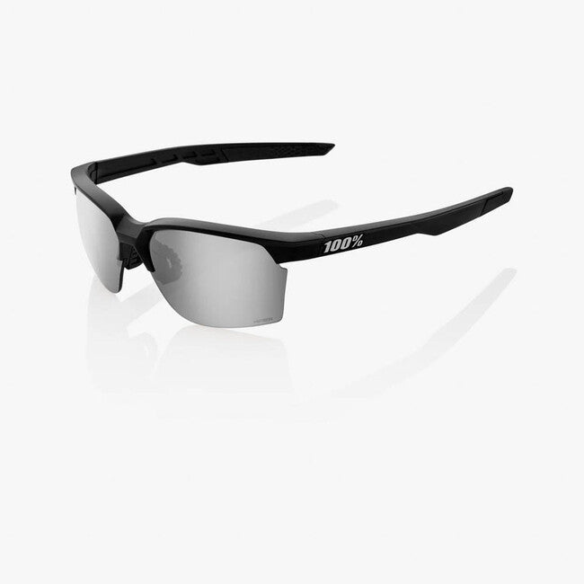 100% Sonnenbrille Sportcoupe- Matte Black - HiPER Silver Mirror Lens