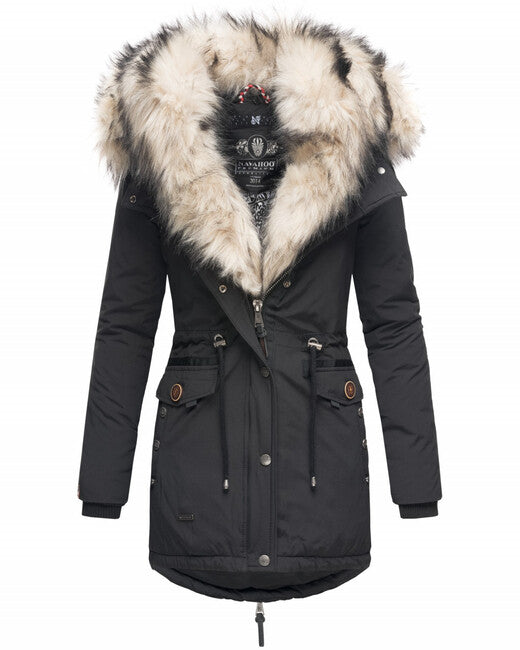 Navahoo SWEETY damen Winterjacke mit Kapuze, schwarz