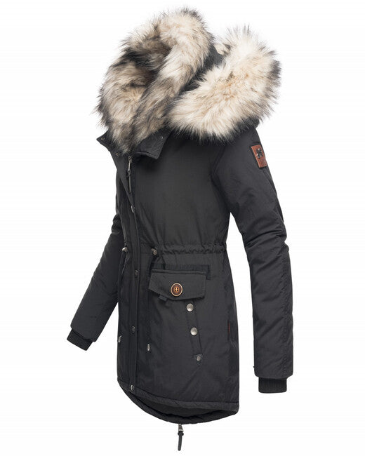 Navahoo SWEETY damen Winterjacke mit Kapuze, schwarz