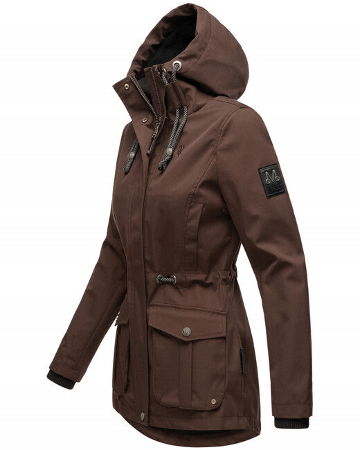 Marikoo Babetaa Princess damen übergangs-kapuzenjacke, dark choco