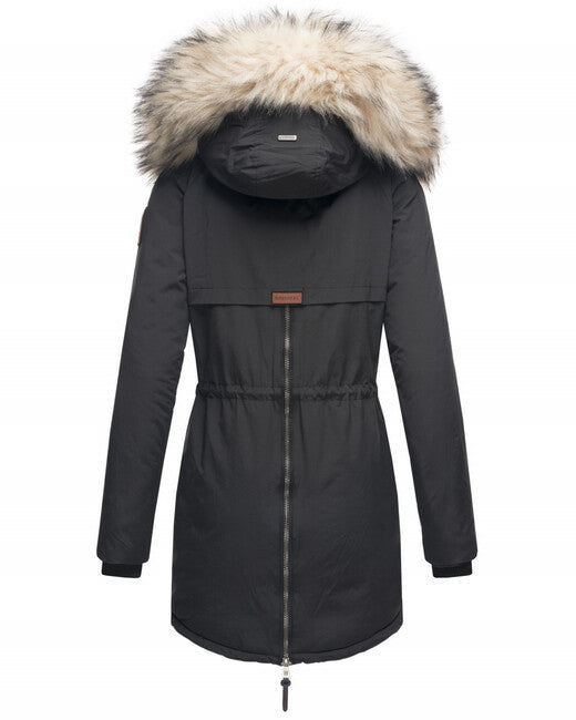 Navahoo SWEETY damen Winterjacke mit Kapuze, schwarz