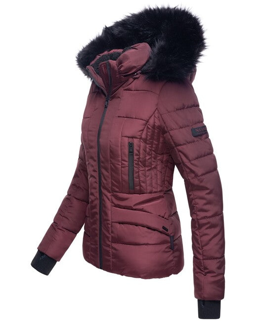Navahoo Adele damen Winterjacke mit Kapuze, Weinrot