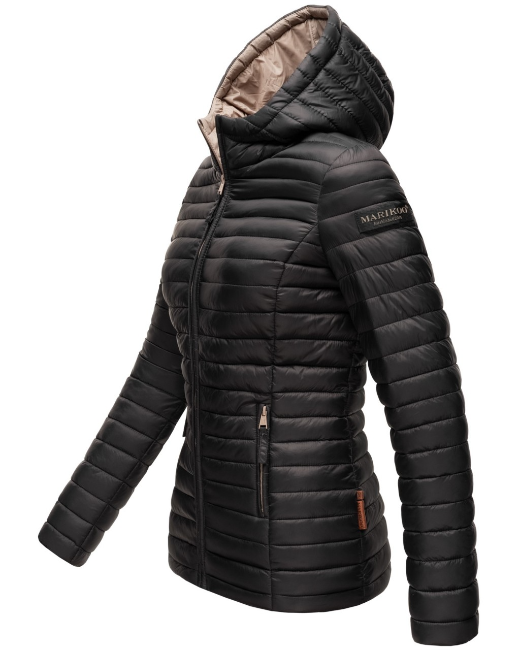 Marikoo ASRAA damen-Übergangsjacke mit Kapuze, schwarz